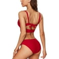 thumbnail image 4 of Charmo Push Up Bikini Swimsuits for Women Cropped Bikini Top Two Pieces Bathing Suits, 4 of 8