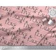 thumbnail image 3 of Soimoi Pink Heavy Satin Fabric Floral Love Text Fabric Prints By Yard 56 Inch Wide, 3 of 3