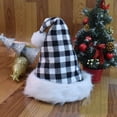 thumbnail image 2 of Douhoow Christmas Hats for Adult Classic Plush Trim Plaid Santa Claus Hats Party Santa Cap, 2 of 6