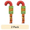 (2 pack) Reese's Pieces Candy Christmas Candy Stocking Stuffers, Plastic Cane 1.4 oz