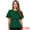 Green, variant on Women's Peplum Round Neck Bell Sleeve Belted Waist Blouse S Black