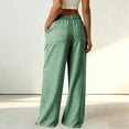 thumbnail image 5 of FchengtaiS Women's Pinstripe Striped Dressy Pants High Waist Wide Leg Business Work Pants Casual Loose Slacks Trousers with Pockets, 5 of 6