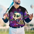 thumbnail image 6 of Balery Mushrooms and Skull Baseball Jersey for Men Casual Button Down Shirts Short Sleeve Active Team Sports Uniform-X-Large, 6 of 9