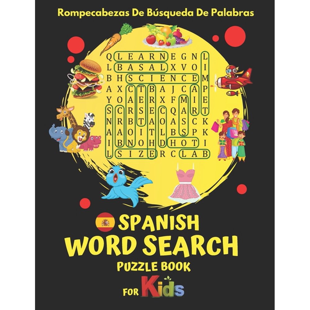 Spanish Word Search Puzzle Book for kids : Easy Word Search for juniors ...