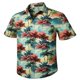thumbnail image 3 of Camisas hawaianas para hombre, camisa informal de manga corta con estampado floral y botones, estilo tropical, para vacaciones de verano, playa, Aloha, 3 of 5