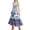 Dark Blue, variant on Women's Smocked Printed Wide Strap Dress With Zipper Ruched Detailing Lightweight Fabric 95% Polyester 5% Elastane