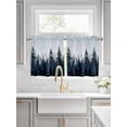 thumbnail image 2 of Half Window Curtain 36 Inches Long, Forest Window Treatment Curtain Drapes, Dark Blue Fall Bird Vintage Farmhouse Tree Small Tier Curtains for Bathroom Over Sink, 27.5"x36", 2 Panels, 2 of 7