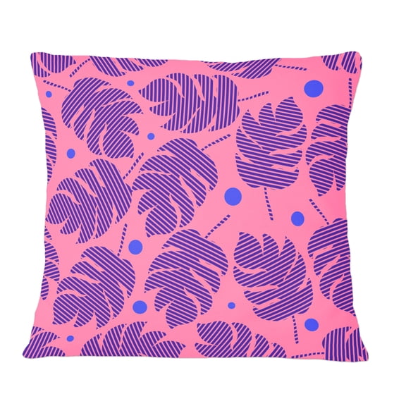 Designart Tropical Palm Leaves IV' Mid-Century Modern Throw Pillow - 12x20