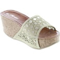 thumbnail image 7 of Forever Womens Cork Wedge Open Toe Rhinestone Embellished Sandals, 7 of 7
