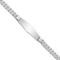 thumbnail image 4 of 14K White Gold Flat Curb Link Soft Diamond Shape ID Bracelet, 4 of 6