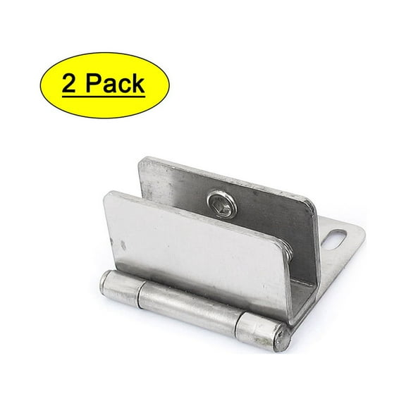Unique Bargains 8-12mm Thickness Metal Wall Mounted Furniture Glass Clamp Clip Door Hinge 2Pcs