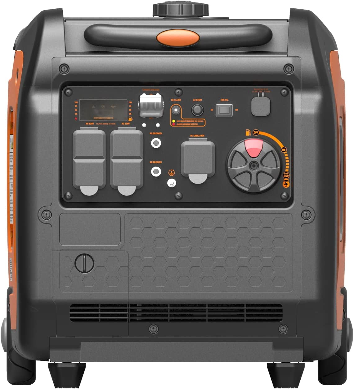 GENMAX Portable Inverter Generator，5500W Ultra-quiet Gas Engine with Electric Start, EPA Compliant, Eco-Mode Feature, Ultra Lightweight for Backup Home Use & Camping (GM5500i)