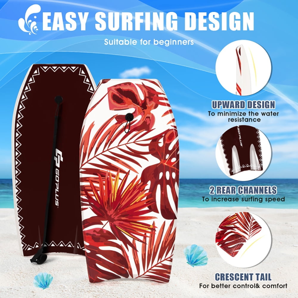 Spaco 37 Inch Lightweight Surfboard With Fin EPS Core for Kids and Adults-M, Performance Fish Soft Top Surfboard for Kids and Adult