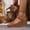Brown, variant on Fashion Sandals for Womens Plus Size Casual Spring Versatile Beach Heel Solid Color Fish Mouth Open-Toe Thick-Soled Sandals