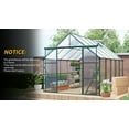 thumbnail image 3 of Geemuslly8x10 FT Heavy Duty Polycarbonate Greenhouse - Double Door Walk-in Greenhouse with Raised Base & Anchor, Aluminum Frame, Roof Vent - All Season Outdoor/Indoor Garden Greenhouse for Backyard, 3 of 7