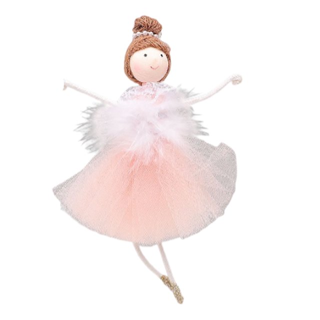 Toystoory Muñeco de árbol de Navidad, colgante para decoración de habitación, diseño de escena de tamaño pequeño, muñecas bailarinas de Navidad, Kits de decoración para fiestas Rosado Toystoory HA070272-02