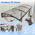 thumbnail image 6 of GUANSU-CN Polycarbonate Window Door Awning Canopy Clear with Black Bracket 40 Inch x 120 Inch, 6 of 6