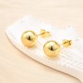 thumbnail image 5 of 20pairs Rack Plating Brass Round Ball Stud Earrings for Women Lead Free & Cadmium Free Real 18K golden Plated 23.5x12mm Pin: 0.7mm, 5 of 5