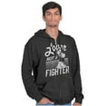 thumbnail image 5 of Popeye the Sailor Loves Not a Fighter Zip Hoodie Sweatshirt Women Brisco Brands S, 5 of 6
