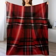 thumbnail image 3 of JEUXUS  Christmas Red Buffalo Plaid Sherpa Throw Blanket, Reversible Super Soft Warm Comfy Fuzzy Snuggle Micro Plush Holiday Throws for Couch Sofa Cabin Decro, 3 of 6