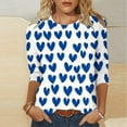 thumbnail image 2 of Busydd Plus Size Valentines Shirts for Women Trendy Heart Graphic Valentines Shirts Tops Casual 3/4 Sleeve Round Neck T Shirts Valentines Day Gifts for Women S-5XL, 2 of 5