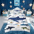 thumbnail image 3 of meiyoeat Watercolor Whale Shark Twin Duvet Cover for Kids Boys Girls, Tropical Coral Animal Twin Bedding, White Blue, Reversible, 2 Pieces, 1 Duvet Cover and 1 Pillowcase, 3 of 6