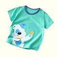 thumbnail image 4 of Herrnalise Toddler Baby Boys Girl Summer Short Sleeve Cartoon print T Shirt Round Neck Shirt Comfy Cotton Top Solid Shirts 6M-6T, 4 of 4
