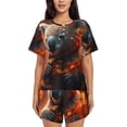thumbnail image 1 of Fotbe Cute Maple Leaf Koala Conjunto de Pijama Estampado para Mujer, 2 Piezas, Ropa de Dormir con Camiseta de Manga Corta y Shorts Suaves-Small, 1 of 6