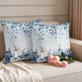 thumbnail image 6 of Outdoor Pillow Covers 18x18 Set of 2, Blue Pumpkin Fall Waterproof Patio Throw Pillow Covers for Couch Sofa Chair, Thanksgiving Watercolor Eucalyptus Leaves Decorative Pillowcases for Throw Pillows, 6 of 9