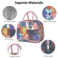 thumbnail image 4 of Lunch Bag Lunch Box for Women Reusable Insulated Lunch Cooler Bags,Large Capacity for Work Travel Picnic,Water-Resistant Pioneer Pieced Patchwork Lunch Tote Bag Gifts for Woman Mom Pink, 4 of 6