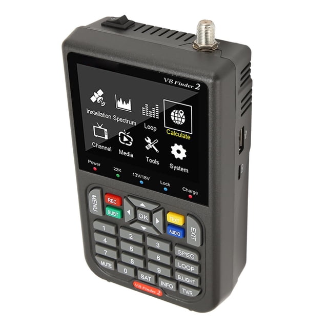 Finder de Satélite, V8 Finder 2 USB 2.0 Medidor de Señal de Satélite MPEG-2/4 3.5 Pulgadas Lcd para Ajustar El Platón SAT