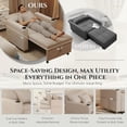 thumbnail image 2 of YODOLLA Sleeper Chair, 38" Extra-Wide 3-in-1 Convertible Pull-Out Single Sofa with Adjustable Backrest and Cup Holder, Beige（One  PC）, 2 of 11
