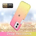 thumbnail image 4 of Rosebono Compatible With Motorola Moto G Stylus 2023, Hybrid Glitter Sparkle Transparent Colorful Gradient TPU Skin Cover Protection Case (Gold/Pink), 4 of 5