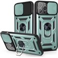 thumbnail image 1 of Compatible with iPhone 13 Pro Max Case with Slide IBAOLE Cover and Kickstand, Hard PC Back and Soft Bumper Edge Rugged Grade Shockproof Case for iPhone 13 Pro Max 6.7 inch 2021 (Gold)Green, 1 of 7