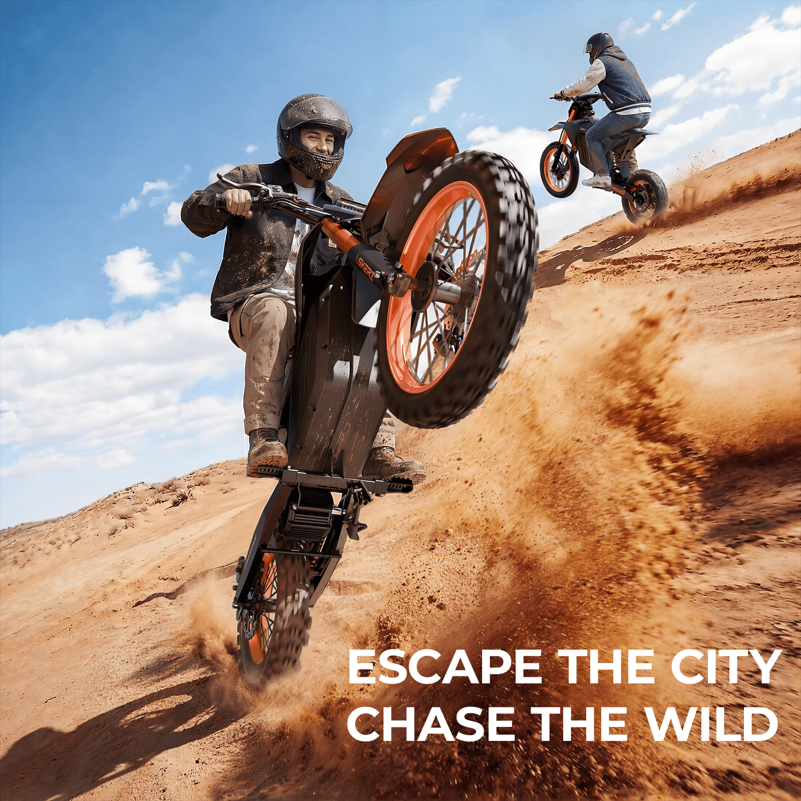 Skeri Electric Dirt Bike for Teens Adults, 14"/12" Fat Tire 2000W (Peak 3200W) 48V 21AH Battery 37MPH Hydraulic off-Road Age 13+ Orange