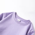 thumbnail image 4 of Sopiago Toddler Sweatshirt Boy Long Sleeve Crewneck Pullover Tops Drop Shoulder Sweatshirts Light Purple,8-9 Years, 4 of 7