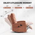thumbnail image 4 of Heat Massage Recliner Chair with 360° Swivel and Rocker, Manual Reclining Chair with 8 Massage Nodes, Lumbar Heat, Orange Chenille Fabric for Living Room, 4 of 7