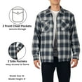 thumbnail image 3 of Alpine Swiss Mens Felix Fleece Lined Flannel Jacket Heavyweight Zip-Up Plaid Shirt Shacket Warm Winter Outerwear BLGY 2XL, 3 of 7