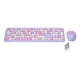thumbnail image 2 of Combinación de teclado y mouse inalámbricos retro multicolor 2.4G, cubierta silenciosa, púrpura, 2 of 10