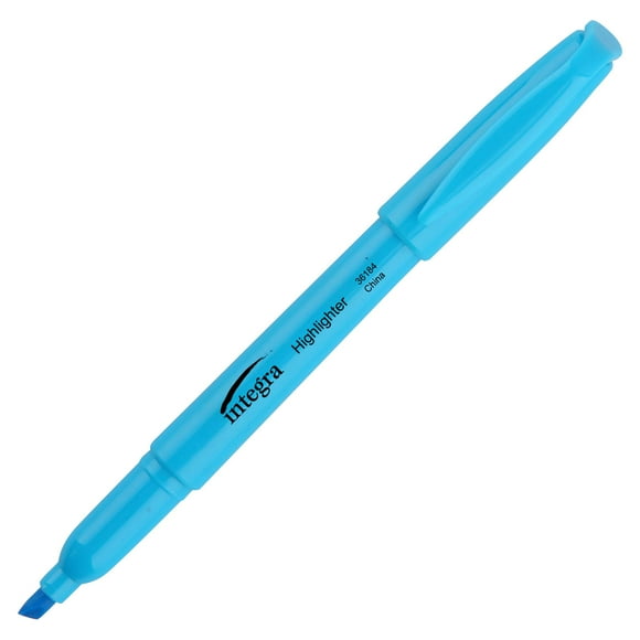 Resaltador Integra Pen Style, azul fluorescente (paquete de 12)