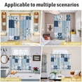 thumbnail image 5 of Blue Floral Kitchen Curtains Window Panels, Spring Flowers Plants Patchwork Grid Bohemia Insulated Window Treatment Curtain, Grommet Curtains for Bedroom/Living Room/Bathroom, 2 Piece 52"Wx63"L, 5 of 8