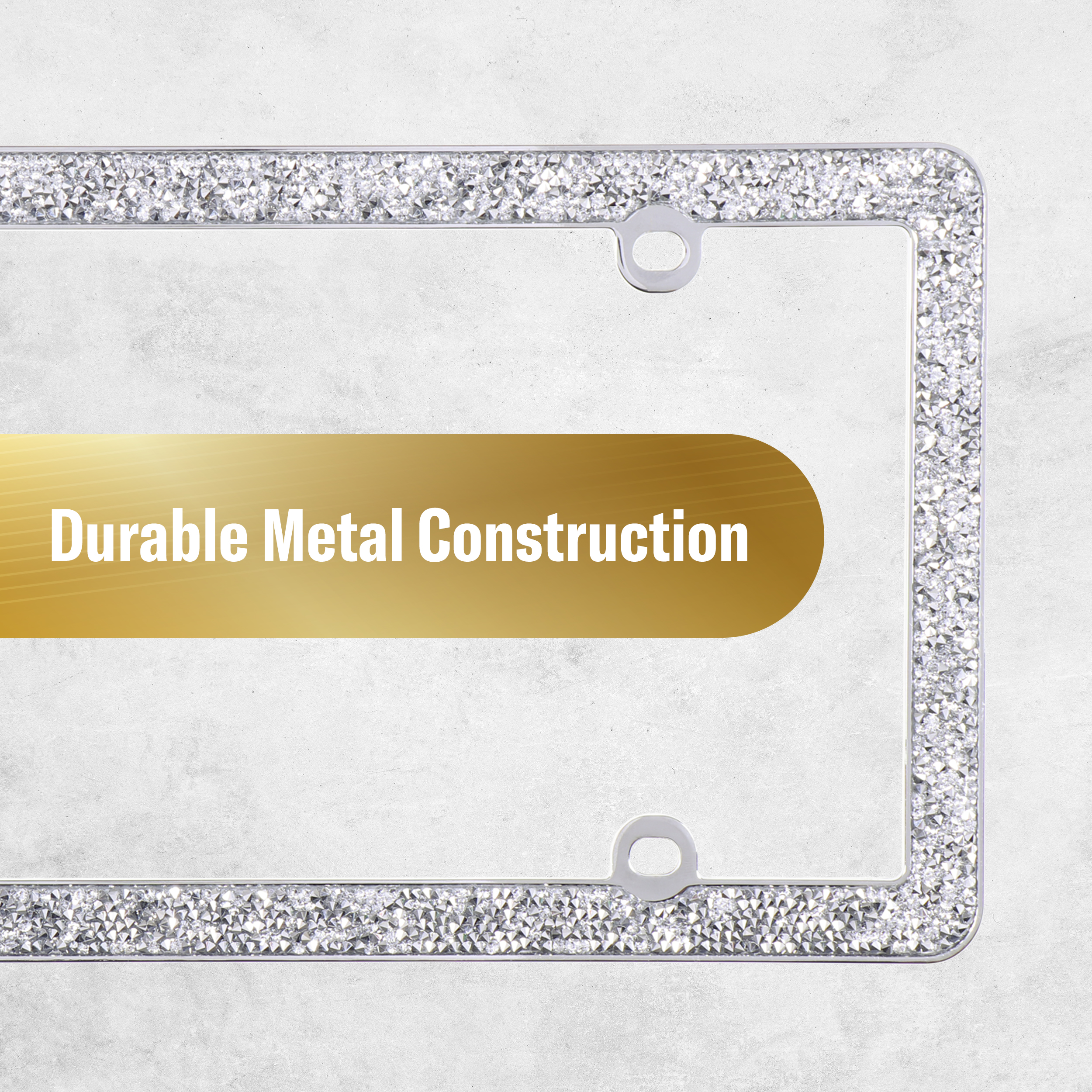 Auto Drive Crushed Bling Chrome License Plate Frame photo 5