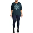 thumbnail image 5 of Heart N' Crush Women's Plus Size Snowflake Stitch Pullover Sweater, 5 of 6