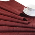 thumbnail image 4 of Plastic Placemats,Non Slip Washable Placemats for Dining Table Wipe Clean Table Mats Set of 6(Burgundy Red), 4 of 6