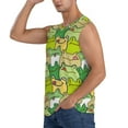 thumbnail image 3 of Lsque Cartoon Frog Print Men's Cotton Blend Sleeveless Muscle Shirts (S-3XL)- Moisture Wicking, Odor Protection, UPF 30+,Medium, 3 of 8