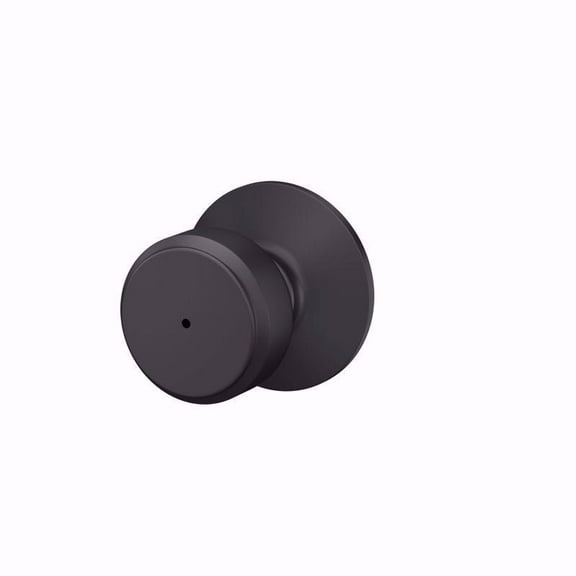 Schlage Bowery Bed and Bath Knob Antique Style - Privacy Door Knob - Matte Black, Right Hand