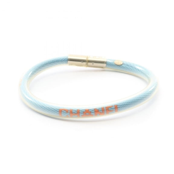 Pre-Owned CHANEL Sport Line Logo Tube Bangle Bracelet, Rubber, Women's, Blue