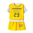 thumbnail image 4 of Jamsmile Toddler Boys Outfits Sets Summer 2 Piece Casual Short Sleeve Letter Print Tshirts With Shorts Athletic Clothes Kids Boys Daily Wear Clothing Sets, 4 of 4