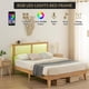 thumbnail image 2 of King-size bohemian rattan marco de cama con natural cabecero y LED lights, no box spring required, 2 of 7