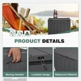 thumbnail image 2 of PRZL 30 Gallon Small Deck Box Outdoor Waterproof Resin Storage Box Lockable Storage Container Outside Package Delivery Box (Gray), 2 of 16
